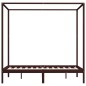 vidaXL Cama con dosel madera maciza de pino marrón oscuro 140x200 cm
