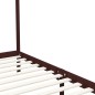 vidaXL Cama con dosel madera maciza de pino marrón oscuro 140x200 cm