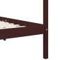 vidaXL Cama con dosel madera maciza de pino marrón oscuro 140x200 cm