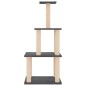 vidaXL Rascador para gatos con postes de sisal gris oscuro 111 cm