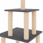 vidaXL Rascador para gatos con postes de sisal gris oscuro 111 cm