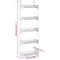 vidaXL Organizador de puerta con 5 estantes aluminio 52x20x135 cm vidaXL Organizador de puerta con 5 estantes aluminio 52x20x135 cm
