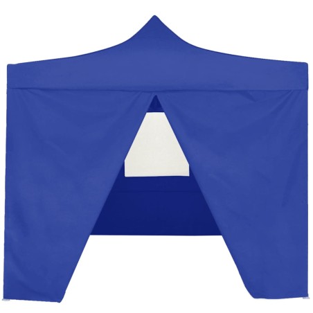 vidaXL Carpa plegable profesional con 4 paredes acero azul 2x2 m