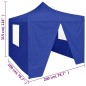 vidaXL Carpa plegable profesional con 4 paredes acero azul 2x2 m vidaXL Carpa plegable profesional con 4 paredes acero azul 2x2 m