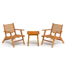 vidaXL Juego de bistró 3 piezas madera maciza de acacia