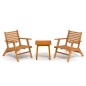 vidaXL Juego de bistró 3 piezas madera maciza de acacia