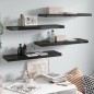 vidaXL Estantes flotantes pared 4 uds negro brillo MDF 80x23,5x3,8 cm