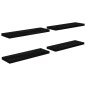 vidaXL Estantes flotantes pared 4 uds negro brillo MDF 80x23,5x3,8 cm