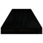 vidaXL Estantes flotantes pared 4 uds negro brillo MDF 80x23,5x3,8 cm