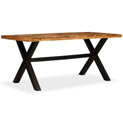 vidaXL Mesa de comedor de madera maciza de acacia y mango 180x90x76 cm