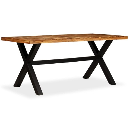 vidaXL Mesa de comedor de madera maciza de acacia y mango 180x90x76 cm