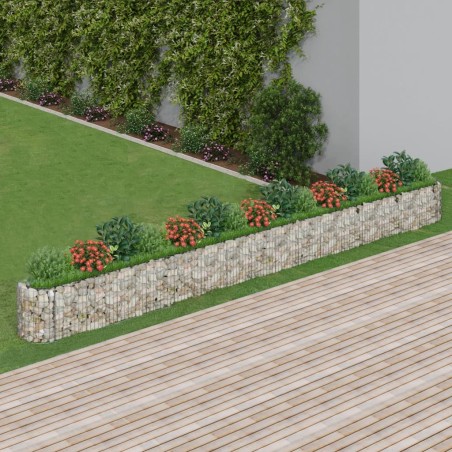 vidaXL Arriate de gaviones de hierro galvanizado 610x50x50 cm