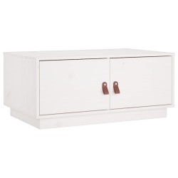 vidaXL Mesa de centro de madera maciza de pino blanco 80x50x35 cm