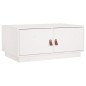 vidaXL Mesa de centro de madera maciza de pino blanco 80x50x35 cm