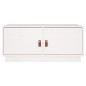 vidaXL Mesa de centro de madera maciza de pino blanco 80x50x35 cm