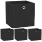 vidaXL Cajas de almacenaje 4 uds textil no tejido 32x32x32 cm negro 