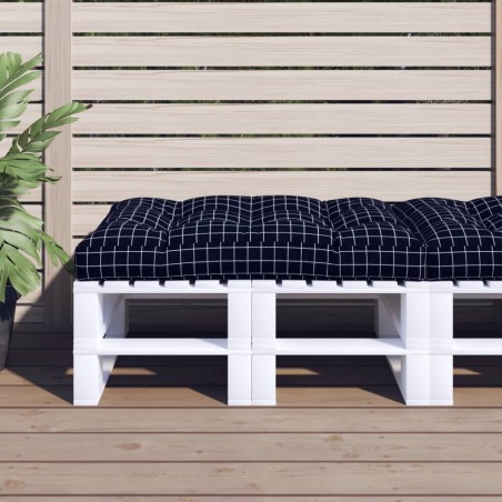 vidaXL Cojín para palés tela a cuadros negro 120x80x12 cm