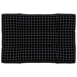vidaXL Cojín para palés tela a cuadros negro 120x80x12 cm