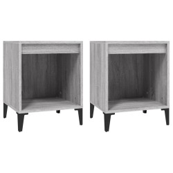 vidaXL Mesitas de noche 2 unidades gris Sonoma 40x35x50 cm