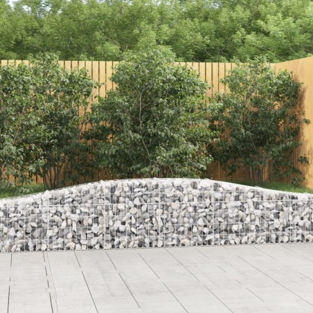 vidaXL Cesta de gaviones forma arco hierro galvanizado 400x30x40/60 cm