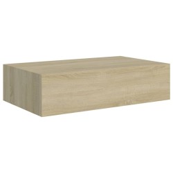 vidaXL Estante con cajón de pared MDF roble 40x23,5x10 cm