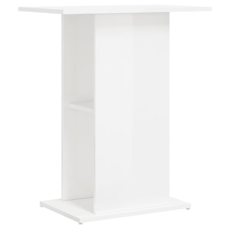vidaXL Soporte acuario madera ingeniería blanco brillo 60,5x36x72,5 cm