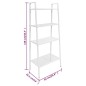vidaXL Estantería escalera 4 niveles metal blanco vidaXL Estantería escalera 4 niveles metal blanco