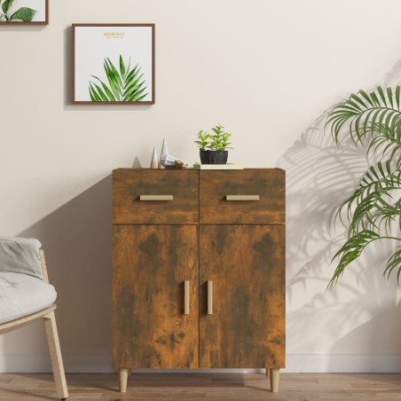 vidaXL Aparador madera contrachapada roble ahumado 69,5x34x89 cm