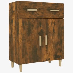 vidaXL Aparador madera contrachapada roble ahumado 69,5x34x89 cm