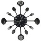 vidaXL Reloj de pared diseño cuchara y tenedor negro 40 cm aluminio vidaXL Reloj de pared diseño cuchara y tenedor negro 40 cm aluminio