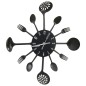 vidaXL Reloj de pared diseño cuchara y tenedor negro 40 cm aluminio vidaXL Reloj de pared diseño cuchara y tenedor negro 40 cm aluminio