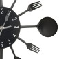 vidaXL Reloj de pared diseño cuchara y tenedor negro 40 cm aluminio vidaXL Reloj de pared diseño cuchara y tenedor negro 40 cm aluminio