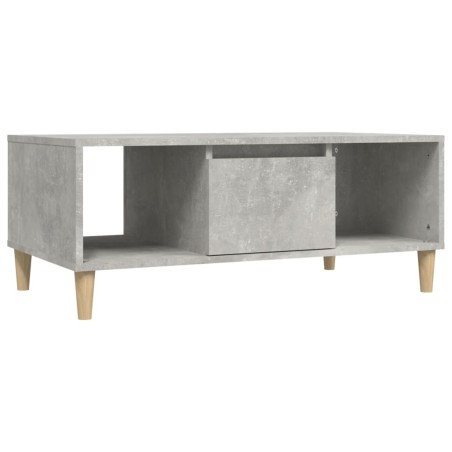 vidaXL Mesa de centro madera contrachapada gris hormigón 90x50x36,5 cm