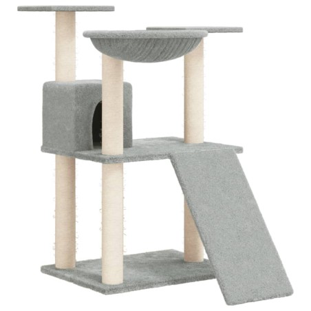 vidaXL Rascador para gatos con postes de sisal gris claro 83 cm