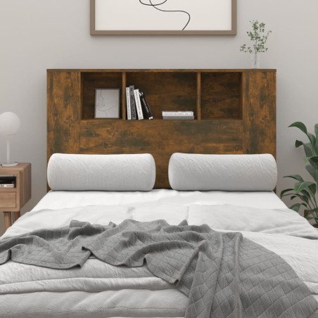 vidaXL Mueble cabecero color roble ahumado 120x18,5x102,5 cm