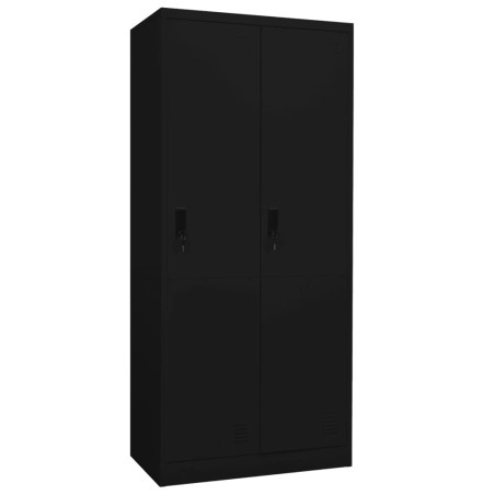 vidaXL Armario de acero negro 80x50x180 cm