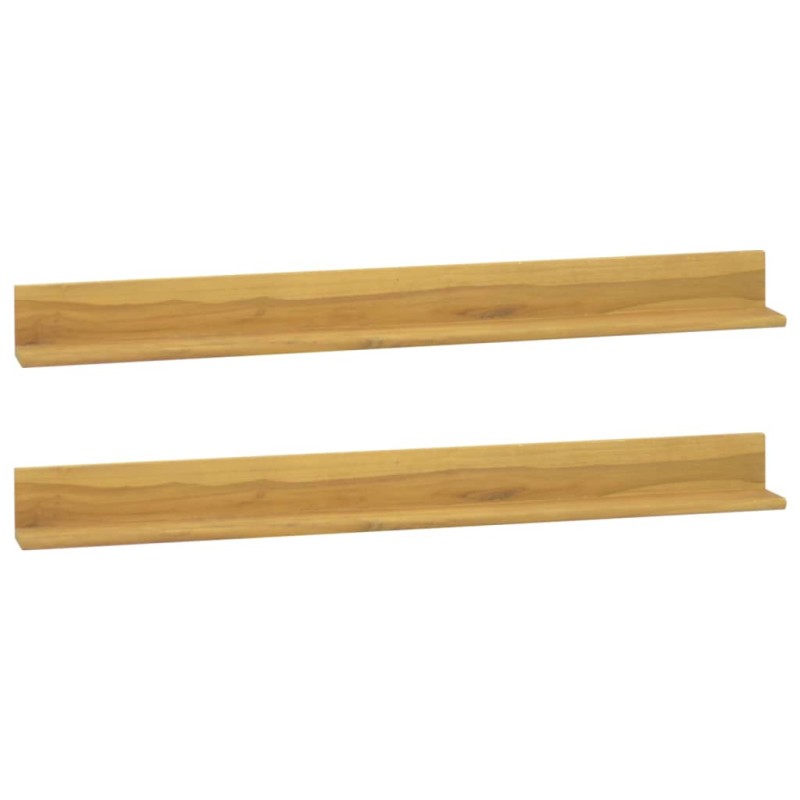 vidaXL Estantes de pared 2 unidades madera maciza de teca 110x10x10 cm vidaXL Estantes de pared 2 unidades madera maciza de teca 110x10x10 cm