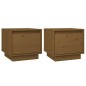 vidaXL Mesitas de noche 2 uds madera de pino marrón miel 35x34x32 cm vidaXL Mesitas de noche 2 uds madera de pino marrón miel 35x34x32 cm