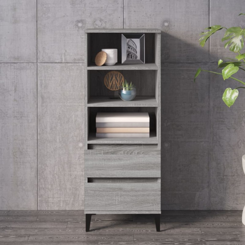 vidaXL Aparador alto madera contrachapada gris Sonoma 40x36x110 cm vidaXL Aparador alto madera contrachapada gris Sonoma 40x36x110 cm