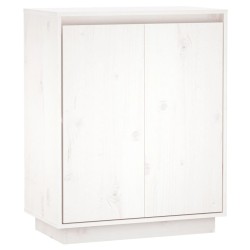 vidaXL Aparador de madera maciza de pino blanco 60x34x75 cm