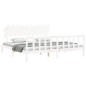 vidaXL Estructura de cama con cabecero madera maciza blanco 200x200 cm vidaXL Estructura de cama con cabecero madera maciza blanco 200x200 cm