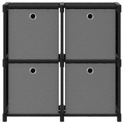 vidaXL Estantería de 4 cubos con cajas de tela negro 69x30x72,5 cm
