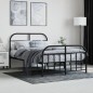 vidaXL Estructura de cama con cabecero y pie metal negro 120x190 cm vidaXL Estructura de cama con cabecero y pie metal negro 120x190 cm