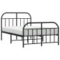 vidaXL Estructura de cama con cabecero y pie metal negro 120x190 cm vidaXL Estructura de cama con cabecero y pie metal negro 120x190 cm