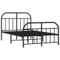 vidaXL Estructura de cama con cabecero y pie metal negro 120x190 cm vidaXL Estructura de cama con cabecero y pie metal negro 120x190 cm