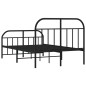 vidaXL Estructura de cama con cabecero y pie metal negro 120x190 cm vidaXL Estructura de cama con cabecero y pie metal negro 120x190 cm