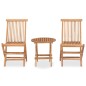 vidaXL Set comedor de jardín plegable 3 piezas madera maciza de teca vidaXL Set comedor de jardín plegable 3 piezas madera maciza de teca
