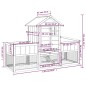 vidaXL Conejera de madera maciza de pino gris 170x63x113 cm
