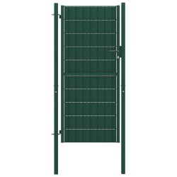 vidaXL Puerta de valla de PVC y acero verde 100x124 cm  