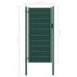 vidaXL Puerta de valla de PVC y acero verde 100x124 cm vidaXL Puerta de valla de PVC y acero verde 100x124 cm